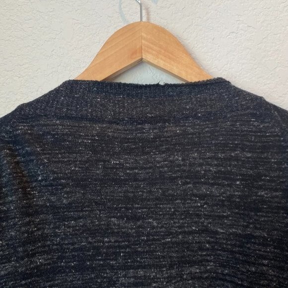 Zara Knit Dark Heathered Grey Open Front Waterfall Cardigan - Size M - EUC - Picture 3 of 9